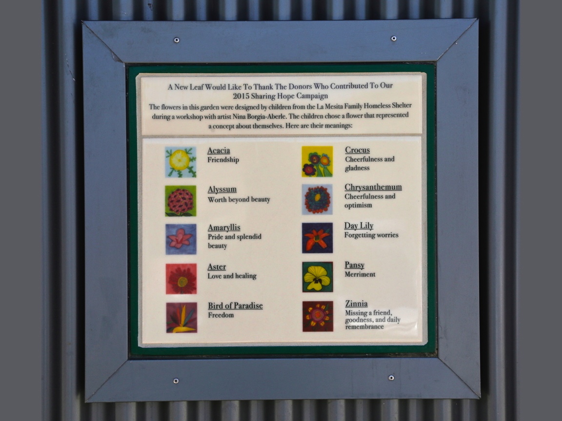 La Mesita donor tile plaque flowers